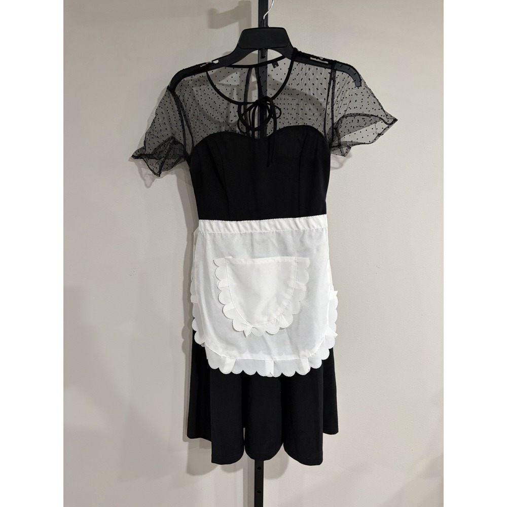 COSTUME womens MAID cleaner uniform french black white SMALL EUC W115